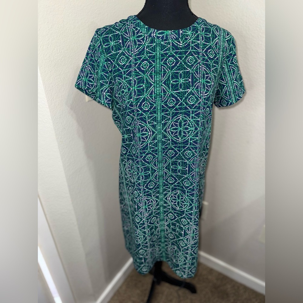 Adrienne Vittadini short-sleeve Geometric sheath Dress-Size‎ 6
